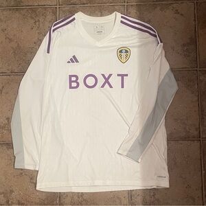Leeds United Adidas White Goalkeeper Soccer Jersey